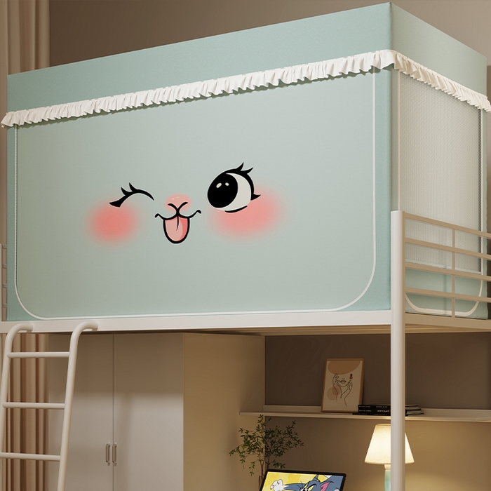 91家纺网 家纺一手货源 找家纺 无瑕家居 2025新款无涂层高克重遮光学生蚊帐宿舍蚊帐上下铺通用学生蚊帐 兔子