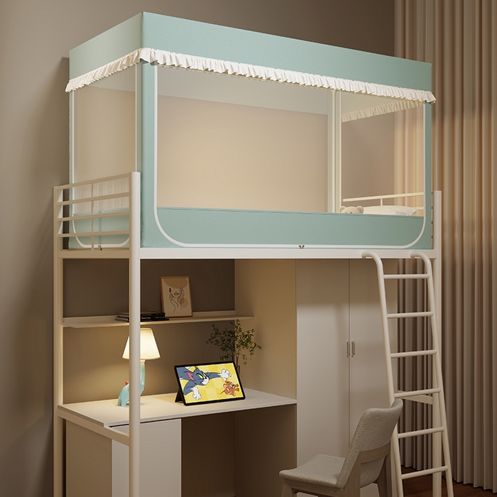 91家纺网 家纺一手货源 找家纺 无瑕家居 2025新款无涂层高克重遮光学生蚊帐宿舍蚊帐上下铺通用学生蚊帐 兔子