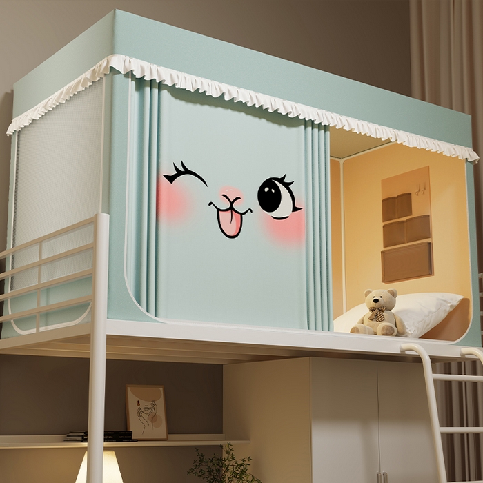 91家纺网 家纺一手货源 找家纺 无瑕家居 2025新款无涂层高克重遮光学生蚊帐宿舍蚊帐上下铺通用学生蚊帐 兔子