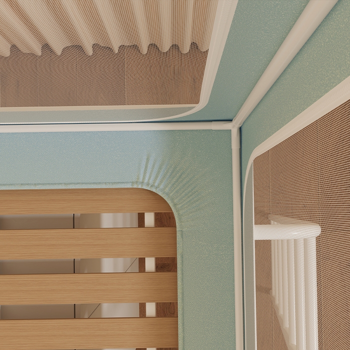 91家纺网 家纺一手货源 找家纺 无瑕家居 2025新款无涂层高克重遮光学生蚊帐宿舍蚊帐上下铺通用学生蚊帐 兔子