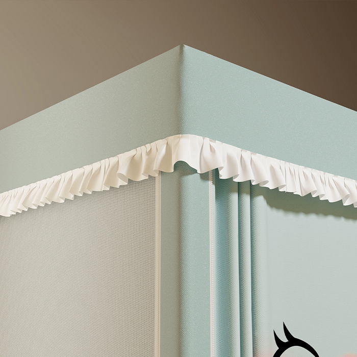 91家纺网 家纺一手货源 找家纺 无瑕家居 2025新款无涂层高克重遮光学生蚊帐宿舍蚊帐上下铺通用学生蚊帐 兔子