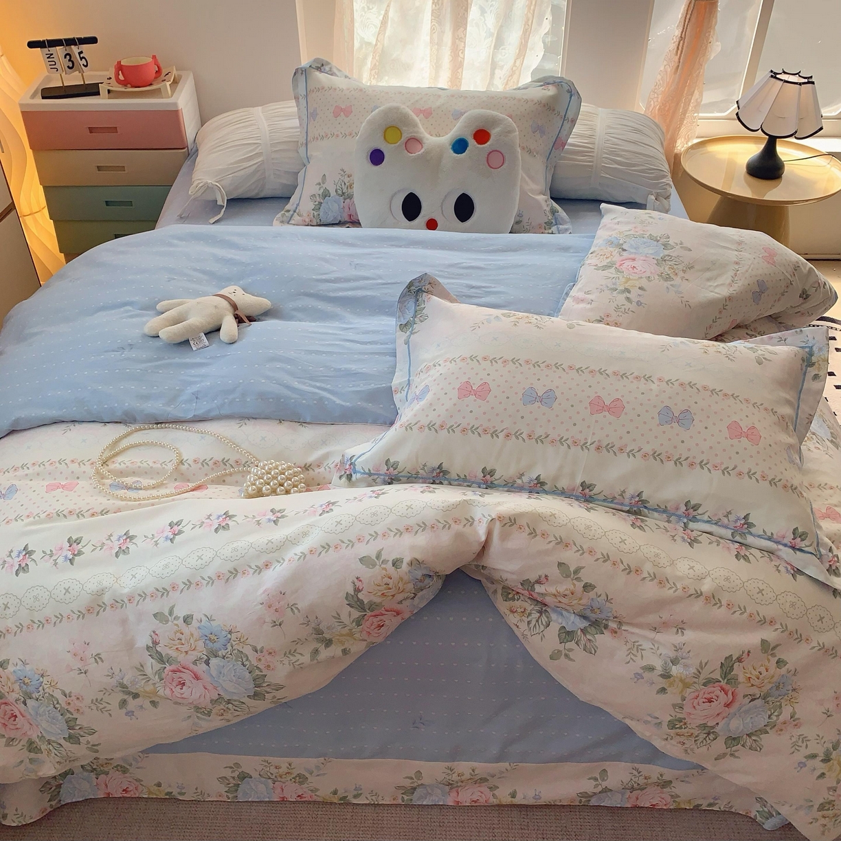 91家纺网 家纺一手货源 找家纺 莱豫家纺 2025新款全棉纯棉四件套 甜心花语