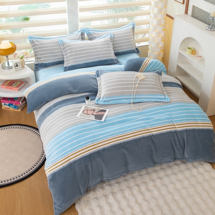 91家纺网 家纺一手货源 找家纺 优姿家纺 2025新款加厚全消光牛奶绒印花四件套伊莎贝拉