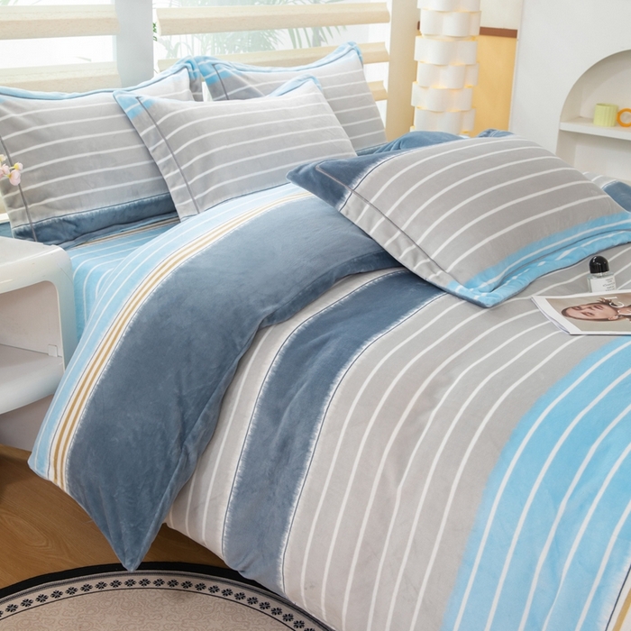 91家纺网 家纺一手货源 找家纺 优姿家纺 2025新款加厚全消光牛奶绒印花四件套伊莎贝拉