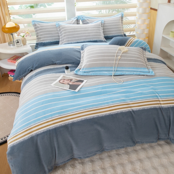 91家纺网 家纺一手货源 找家纺 优姿家纺 2025新款加厚全消光牛奶绒印花四件套伊莎贝拉