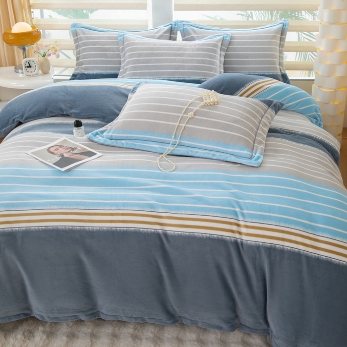 91家纺网 家纺一手货源 找家纺 优姿家纺 2025新款加厚全消光牛奶绒印花四件套伊莎贝拉