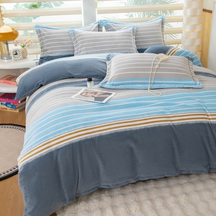 91家纺网 家纺一手货源 找家纺 优姿家纺 2025新款加厚全消光牛奶绒印花四件套伊莎贝拉