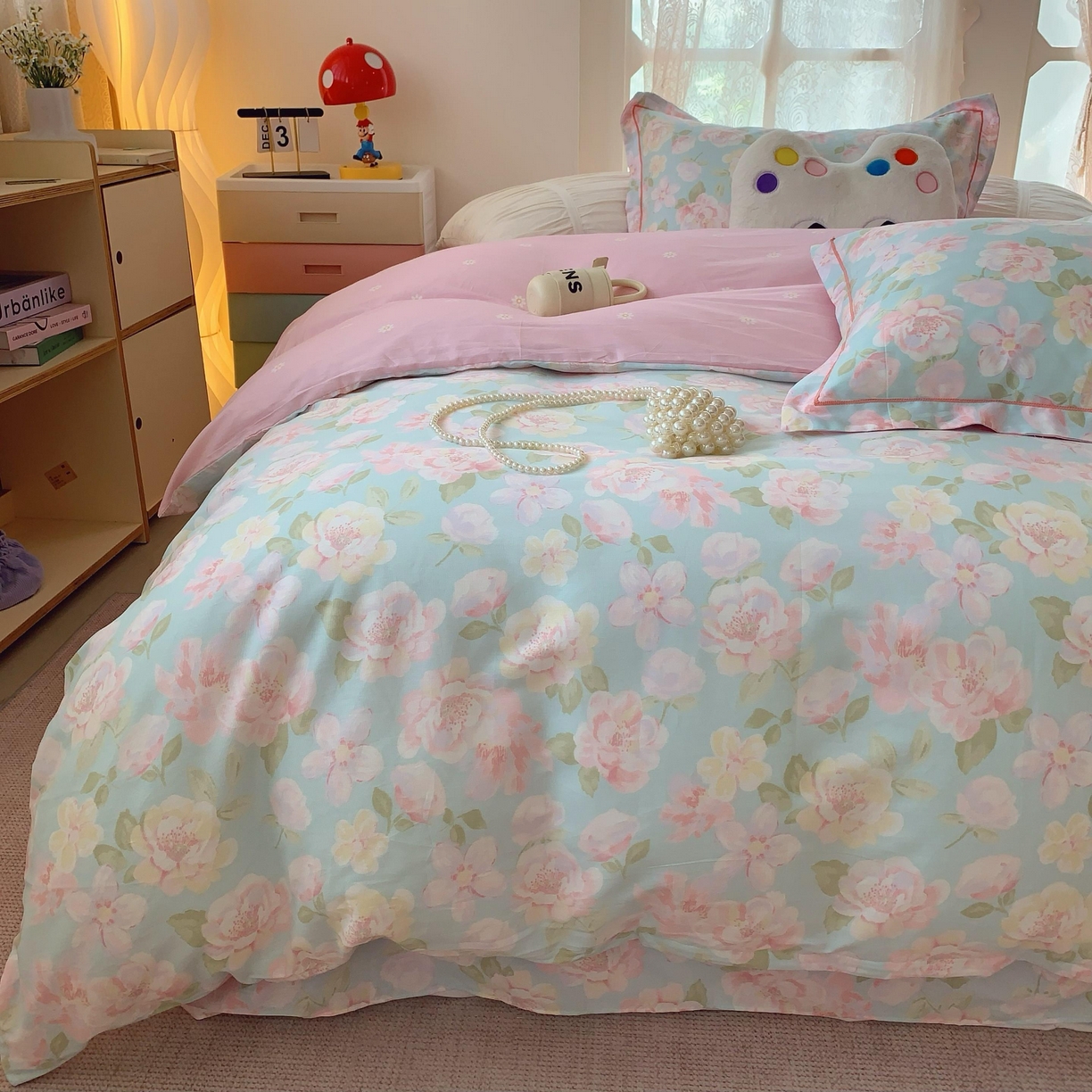 91家纺网 家纺一手货源 找家纺 莱豫家纺 2025新款全棉纯棉四件套 花恋