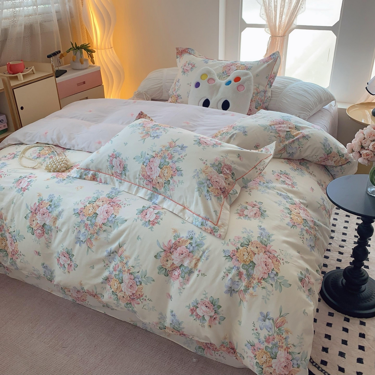 91家纺网 家纺一手货源 找家纺 莱豫家纺 2025新款全棉纯棉四件套 花语