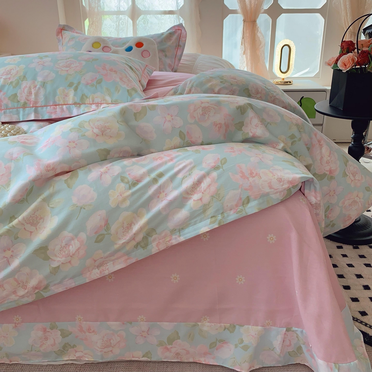 91家纺网 家纺一手货源 找家纺 莱豫家纺 2025新款全棉纯棉四件套 花恋