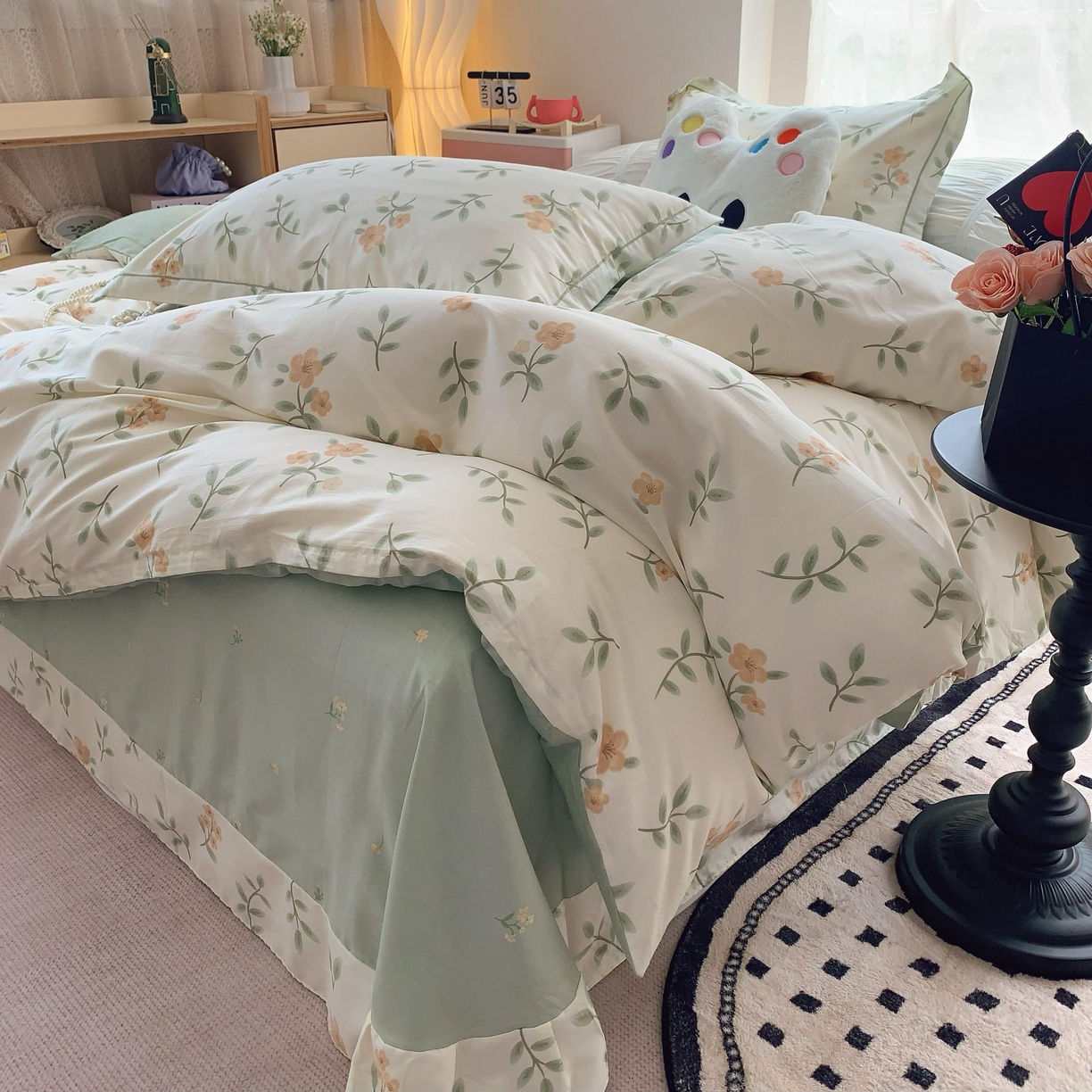 莱豫家纺 2025新款全棉纯棉四件套 青栀