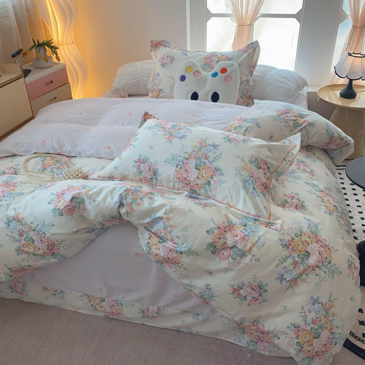 91家纺网 家纺一手货源 找家纺 莱豫家纺 2025新款全棉纯棉四件套 花语