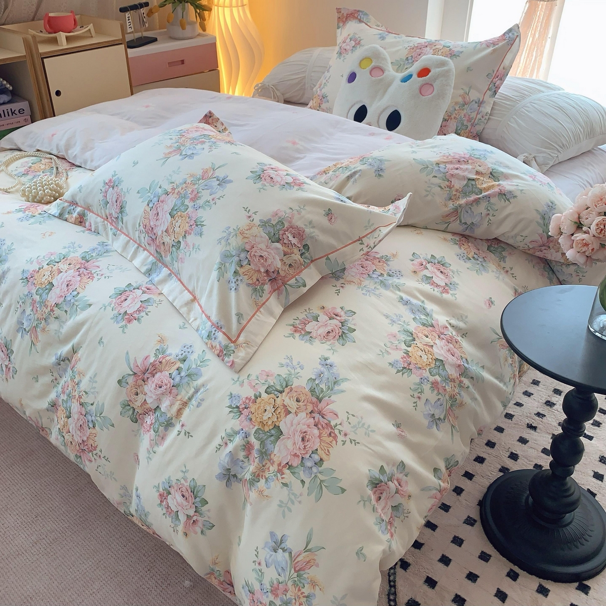 91家纺网 家纺一手货源 找家纺 莱豫家纺 2025新款全棉纯棉四件套 花语