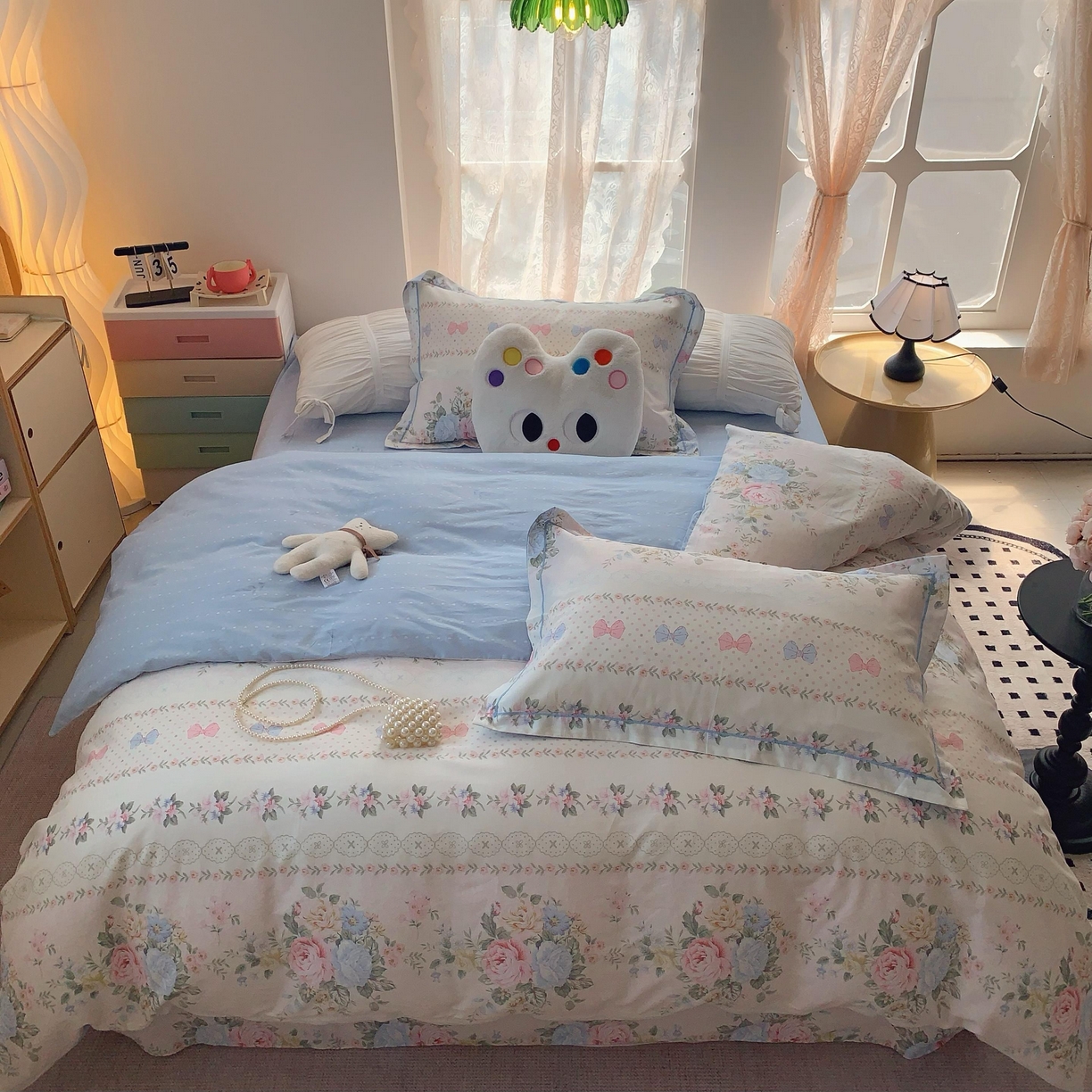 91家纺网 家纺一手货源 找家纺 莱豫家纺 2025新款全棉纯棉四件套 甜心花语