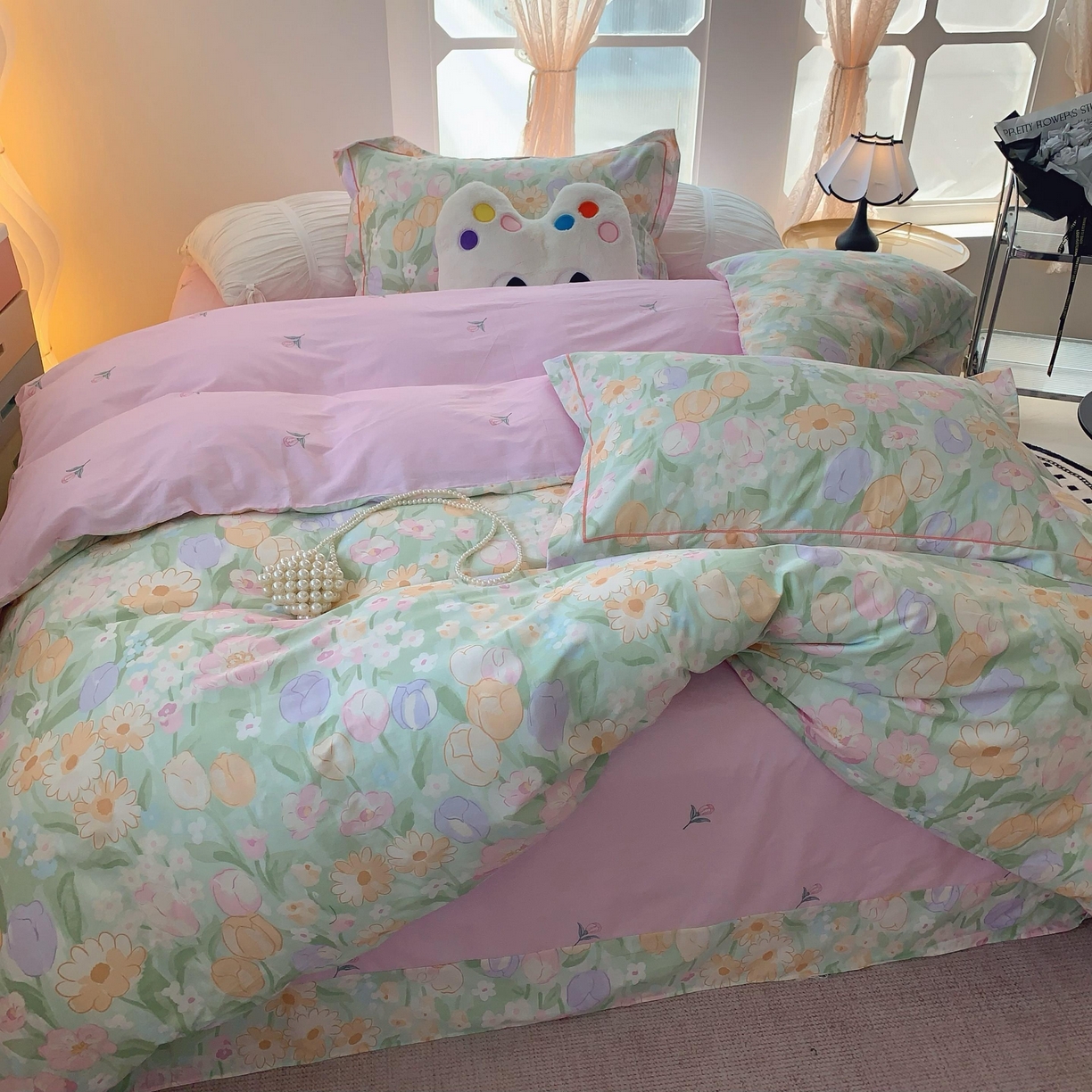 91家纺网 家纺一手货源 找家纺 莱豫家纺 2025新款全棉纯棉四件套 秘境花园