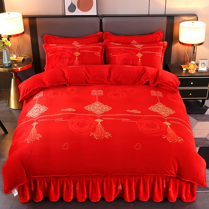 91家纺网 家纺一手货源 找家纺 代芙家纺2025款高克重10斤牛奶绒四件套【下载图片前看下详情公告】真爱永恒