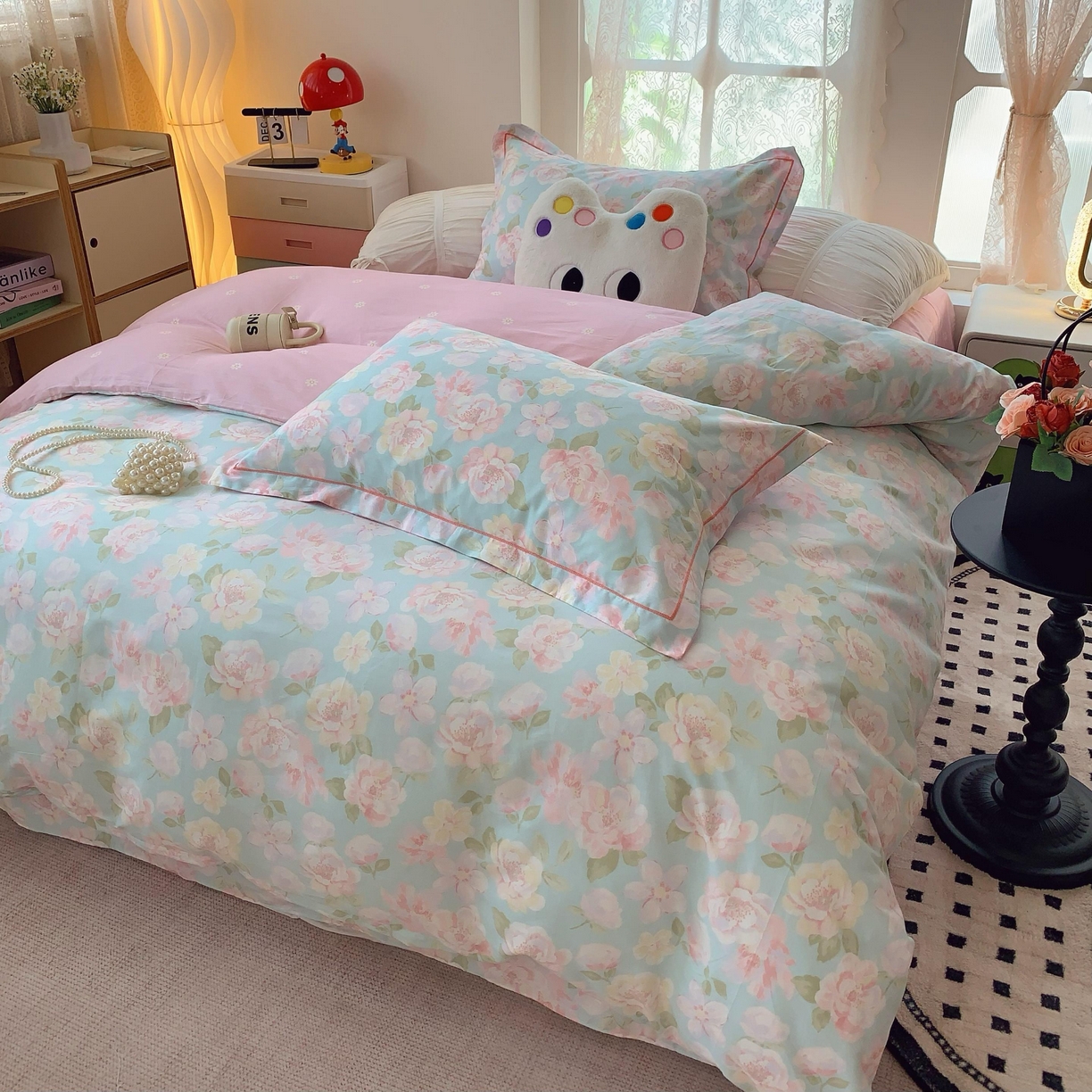 91家纺网 家纺一手货源 找家纺 莱豫家纺 2025新款全棉纯棉四件套 花恋