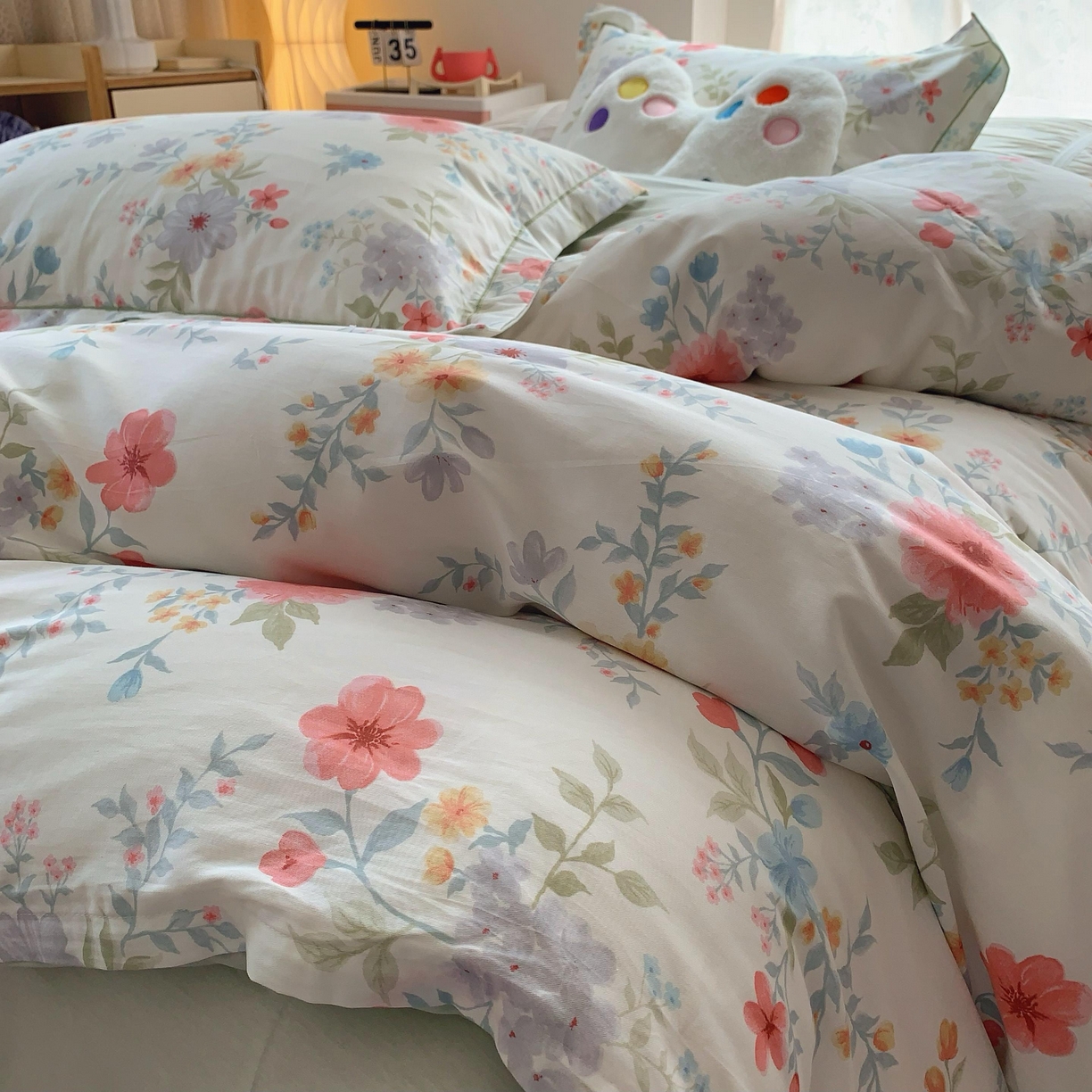 91家纺网 家纺一手货源 找家纺 莱豫家纺 2025新款全棉纯棉四件套 迦蓝