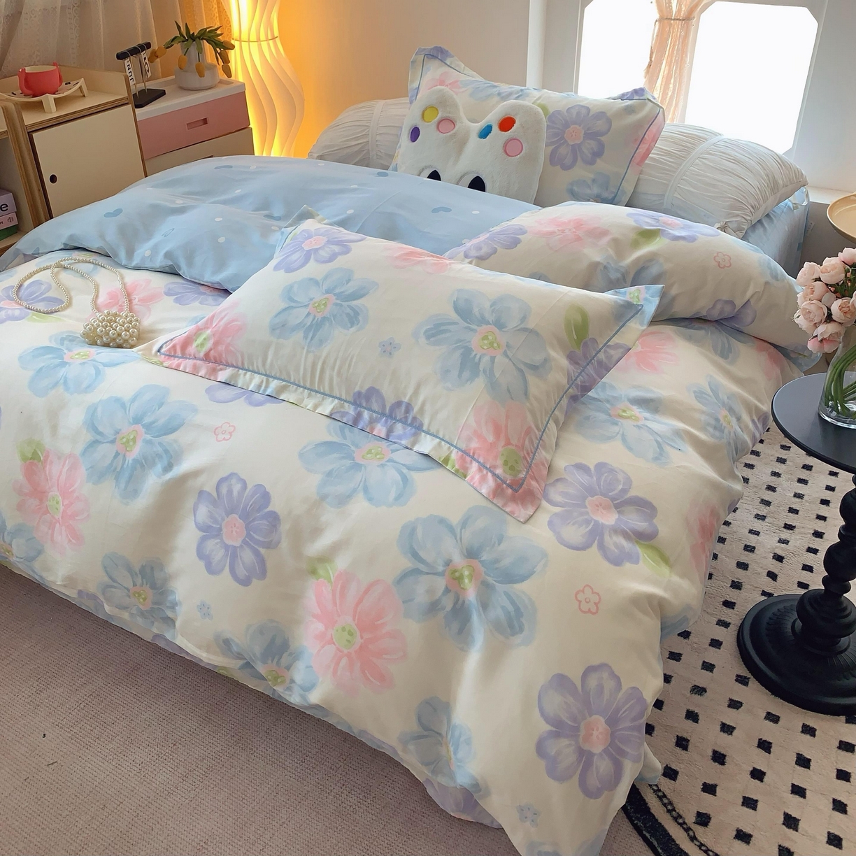 91家纺网 家纺一手货源 找家纺 莱豫家纺 2025新款全棉纯棉四件套 柏拉图