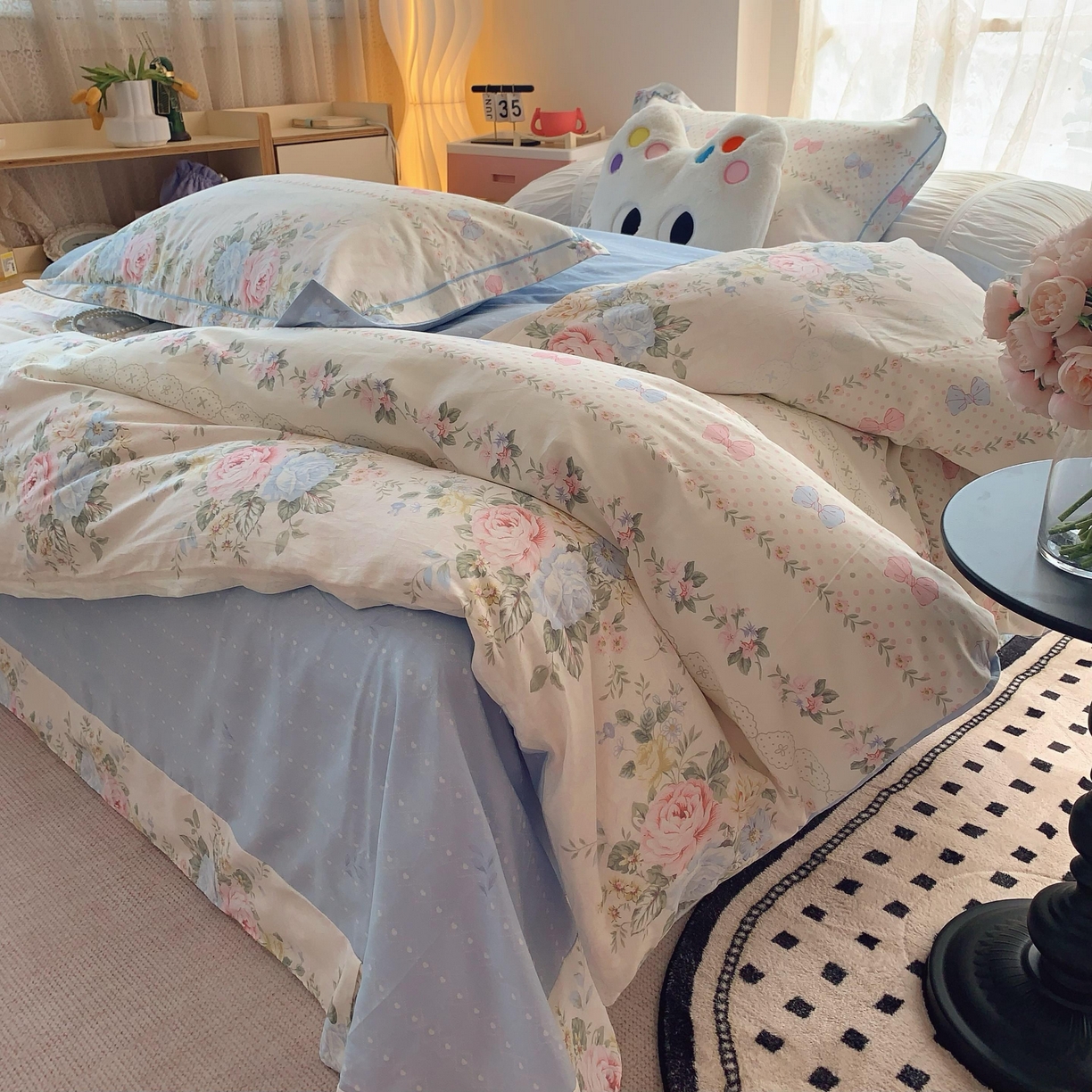 莱豫家纺 2025新款全棉纯棉四件套 甜心花语
