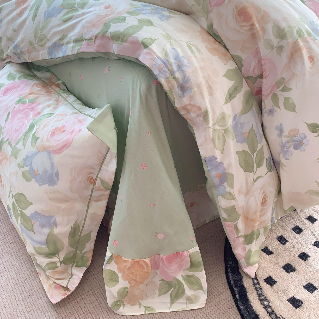 91家纺网 家纺一手货源 找家纺 莱豫家纺 2025新款全棉纯棉四件套 花香怡人