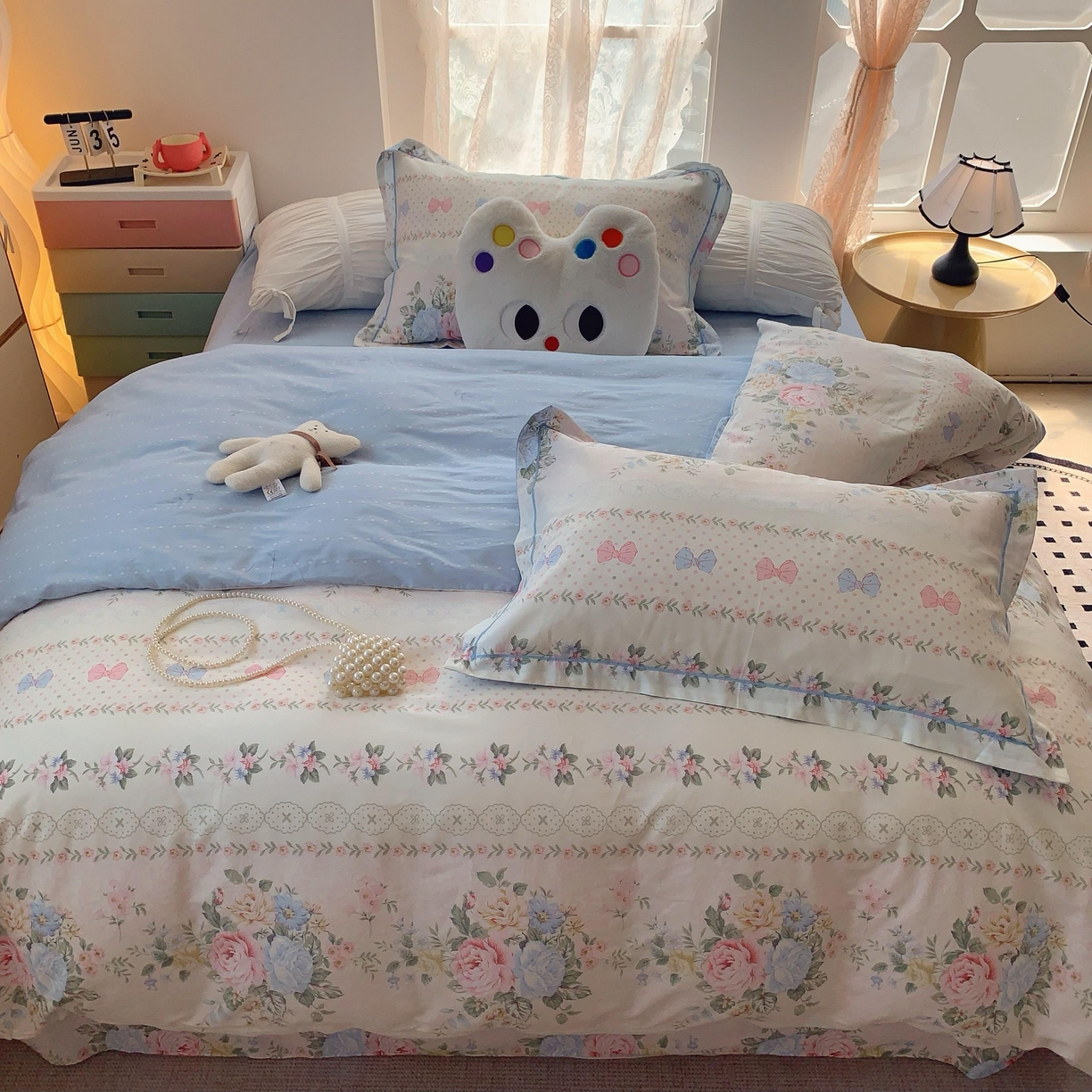 91家纺网 家纺一手货源 找家纺 莱豫家纺 2025新款全棉纯棉四件套 甜心花语