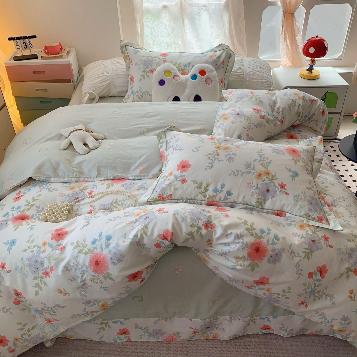 91家纺网 家纺一手货源 找家纺 莱豫家纺 2025新款全棉纯棉四件套 迦蓝