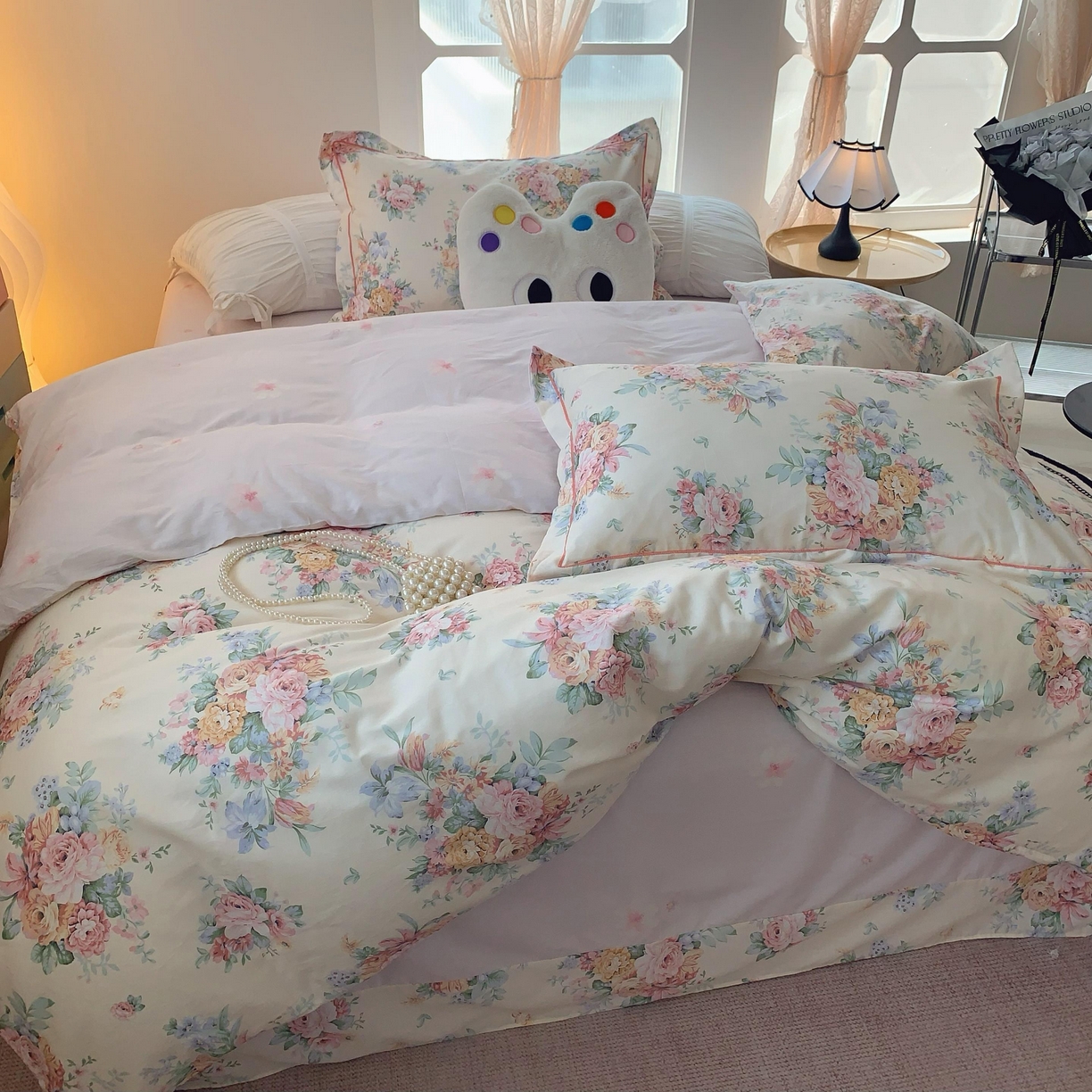 91家纺网 家纺一手货源 找家纺 莱豫家纺 2025新款全棉纯棉四件套 花语