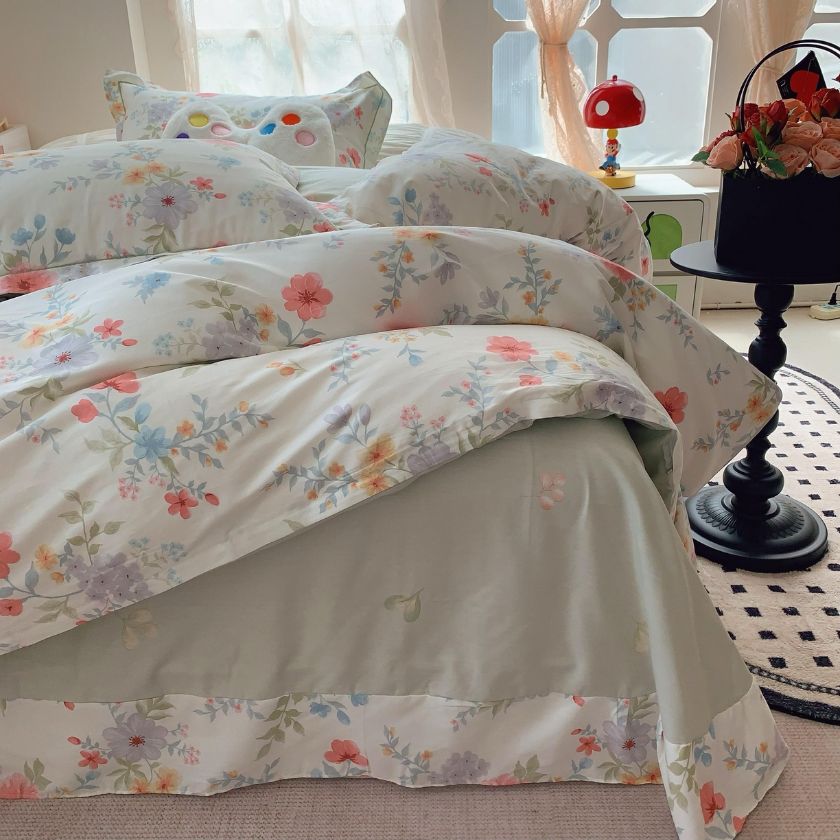 91家纺网 家纺一手货源 找家纺 莱豫家纺 2025新款全棉纯棉四件套 迦蓝