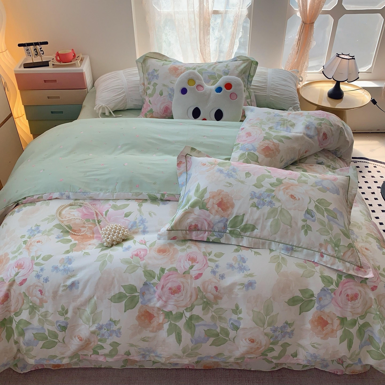 91家纺网 家纺一手货源 找家纺 莱豫家纺 2025新款全棉纯棉四件套 花香怡人