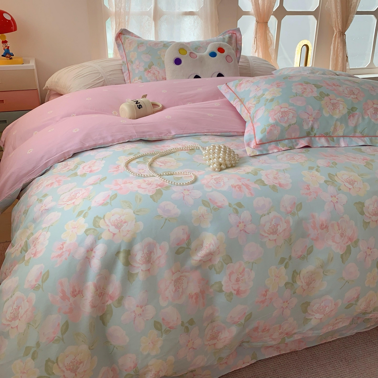 91家纺网 家纺一手货源 找家纺 莱豫家纺 2025新款全棉纯棉四件套 花恋