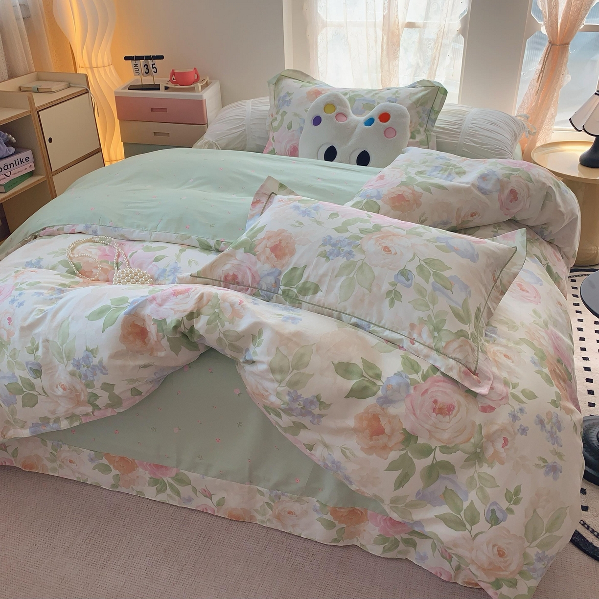 91家纺网 家纺一手货源 找家纺 莱豫家纺 2025新款全棉纯棉四件套 花香怡人