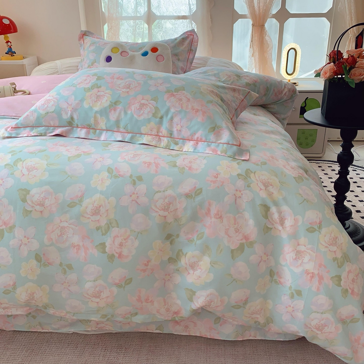 91家纺网 家纺一手货源 找家纺 莱豫家纺 2025新款全棉纯棉四件套 花恋