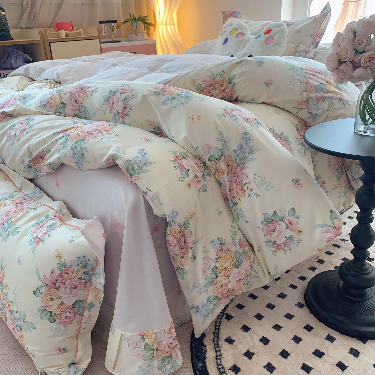 91家纺网 家纺一手货源 找家纺 莱豫家纺 2025新款全棉纯棉四件套 花语