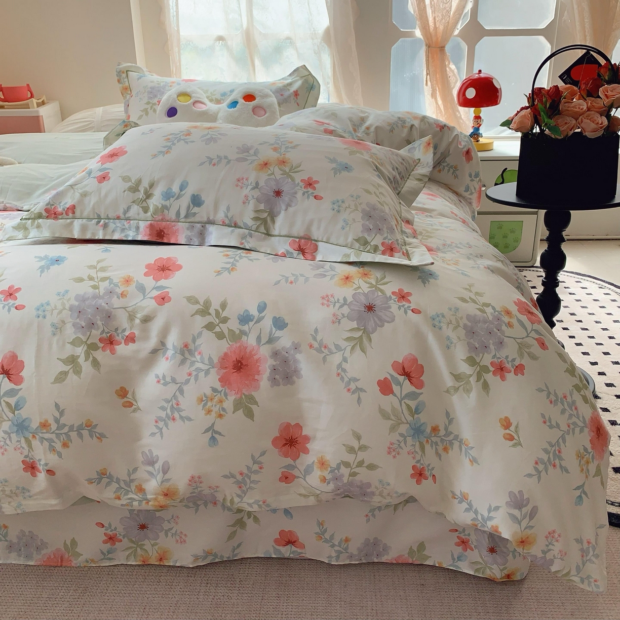 91家纺网 家纺一手货源 找家纺 莱豫家纺 2025新款全棉纯棉四件套 迦蓝