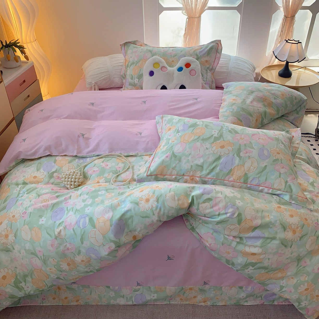 91家纺网 家纺一手货源 找家纺 莱豫家纺 2025新款全棉纯棉四件套 秘境花园