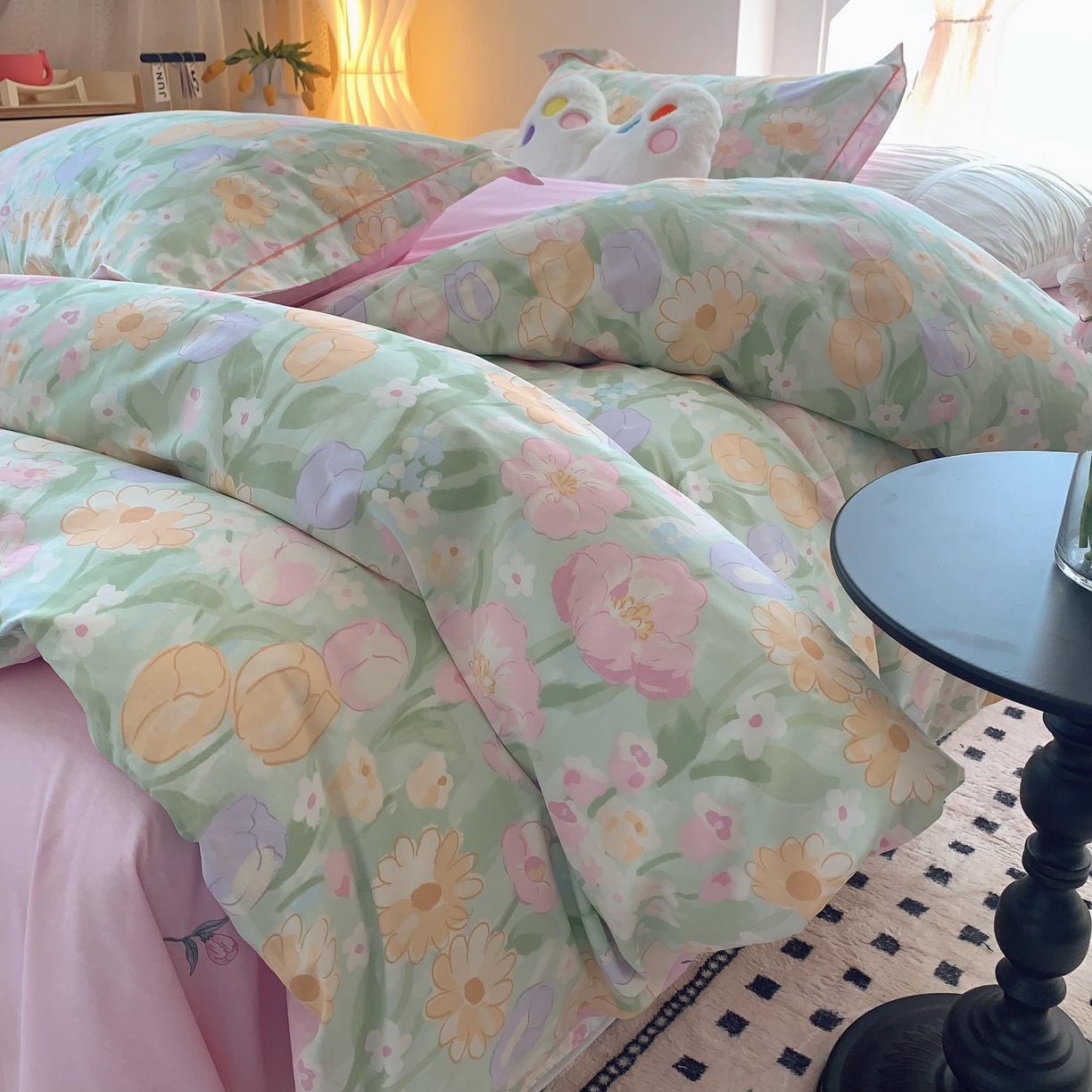 91家纺网 家纺一手货源 找家纺 莱豫家纺 2025新款全棉纯棉四件套 秘境花园