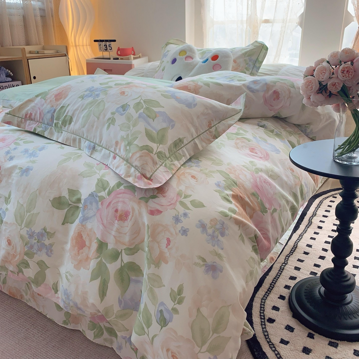 91家纺网 家纺一手货源 找家纺 莱豫家纺 2025新款全棉纯棉四件套 花香怡人