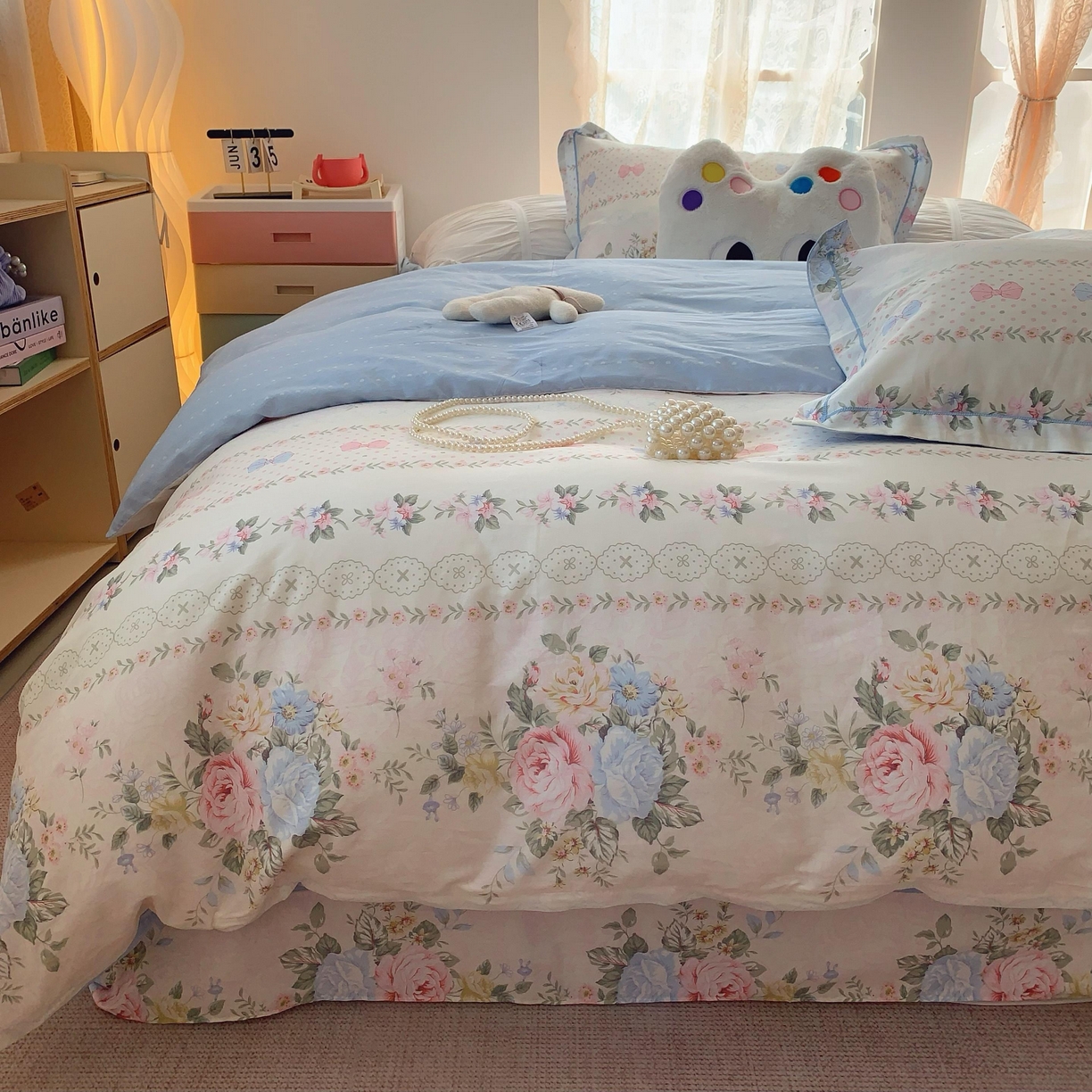 91家纺网 家纺一手货源 找家纺 莱豫家纺 2025新款全棉纯棉四件套 甜心花语