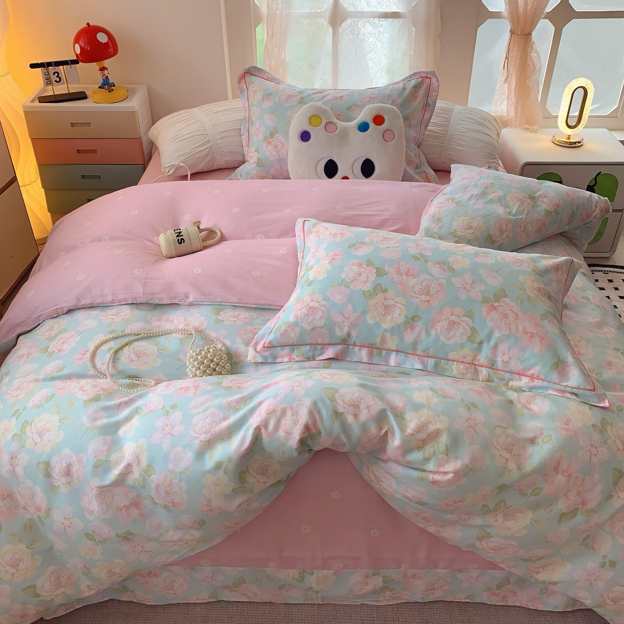 91家纺网 家纺一手货源 找家纺 莱豫家纺 2025新款全棉纯棉四件套 花恋