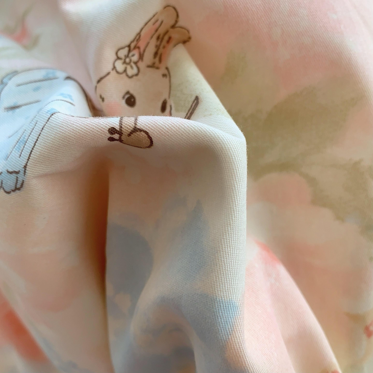 91家纺网 家纺一手货源 找家纺 莱豫家纺 2025新款全棉纯棉四件套 花仙兔