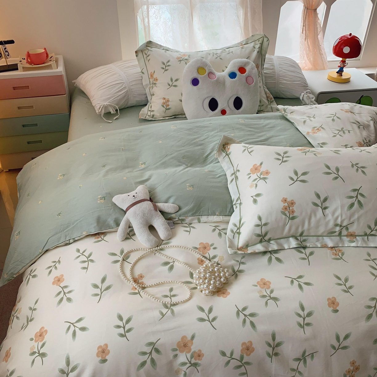 91家纺网 家纺一手货源 找家纺 莱豫家纺 2025新款全棉纯棉四件套 青栀