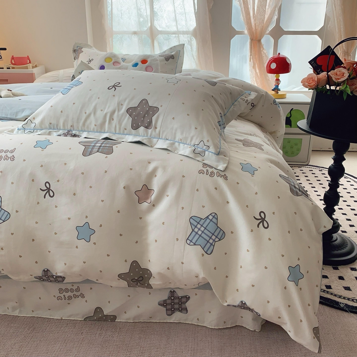 91家纺网 家纺一手货源 找家纺 莱豫家纺 2025新款全棉纯棉四件套 星语心愿