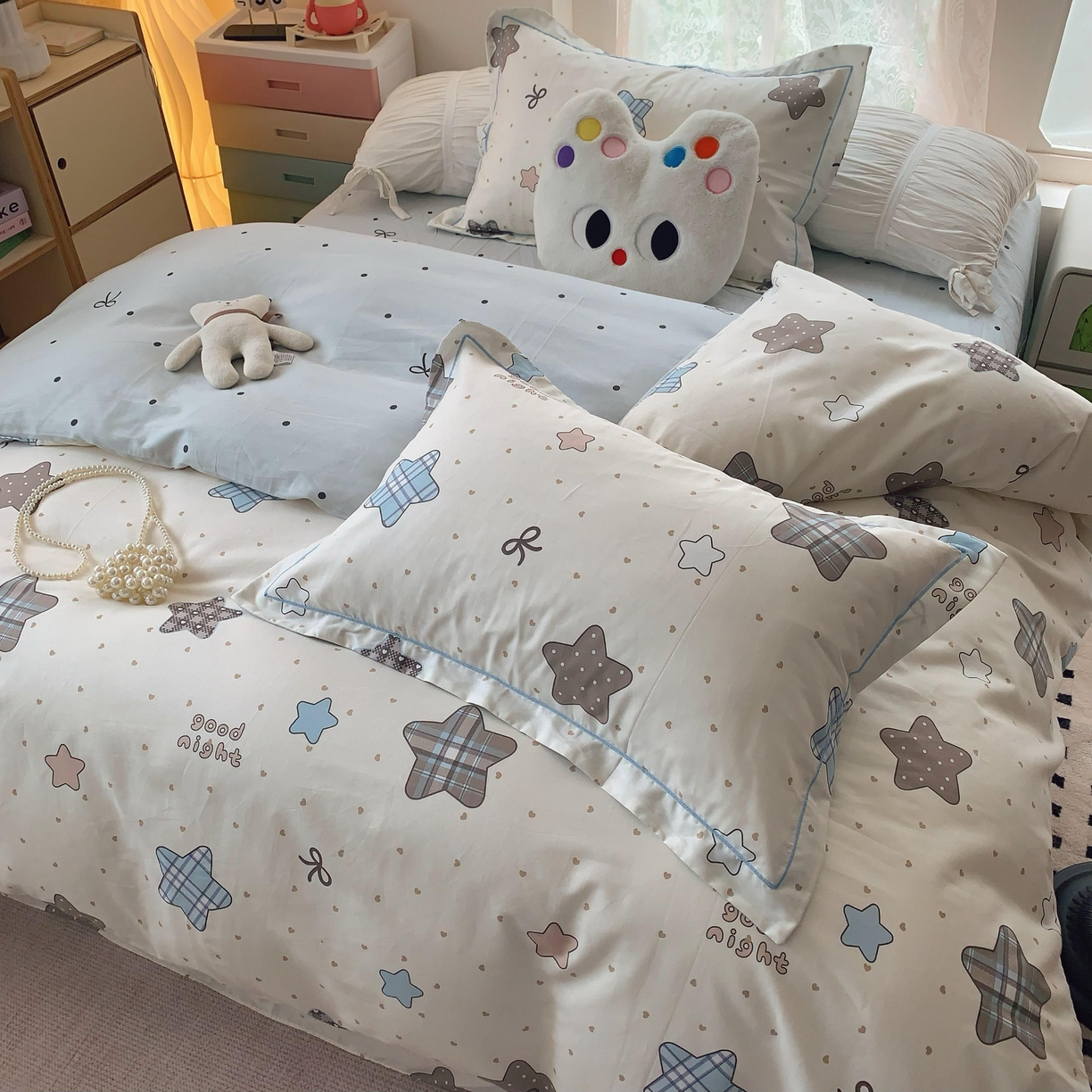 91家纺网 家纺一手货源 找家纺 莱豫家纺 2025新款全棉纯棉四件套 星语心愿