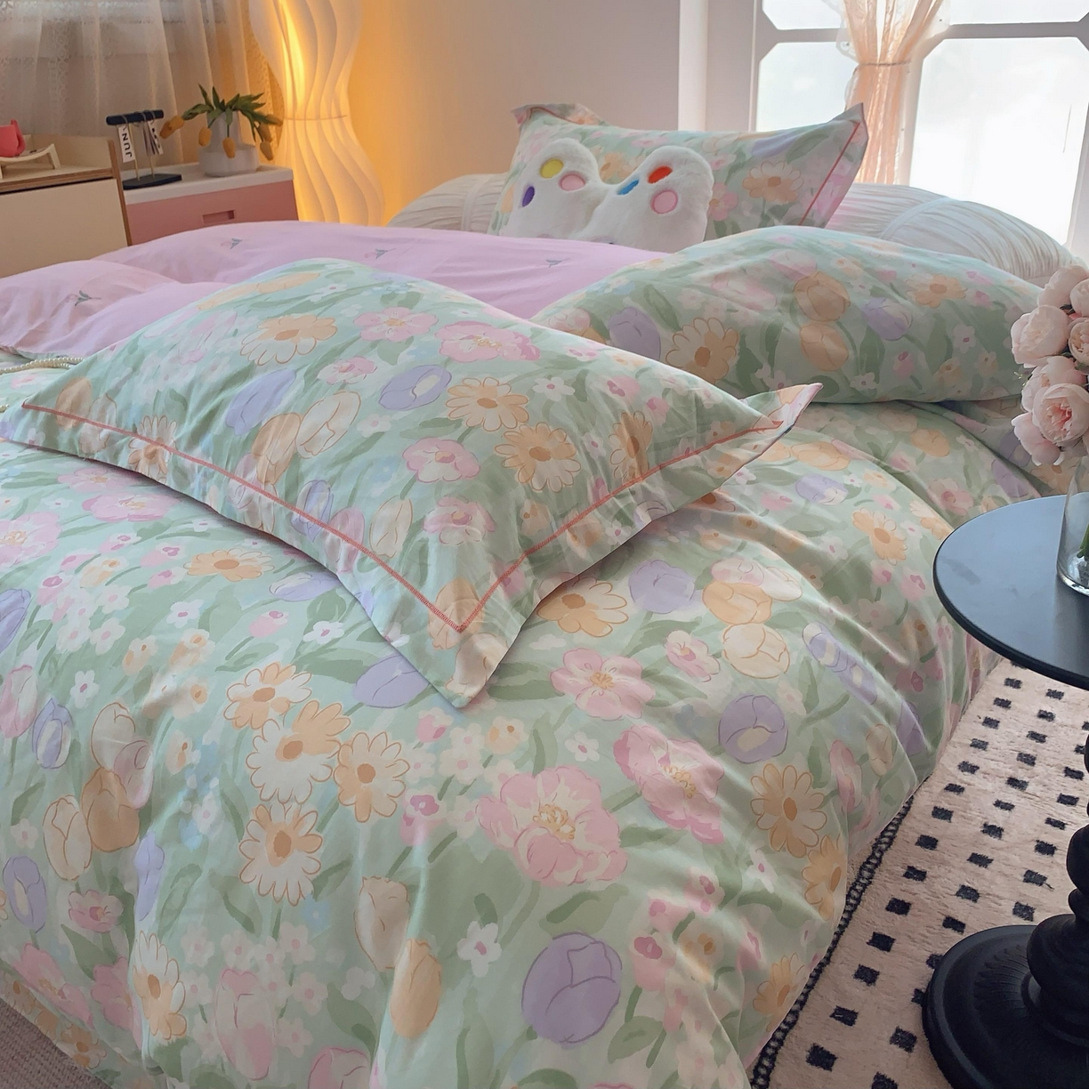 91家纺网 家纺一手货源 找家纺 莱豫家纺 2025新款全棉纯棉四件套 秘境花园