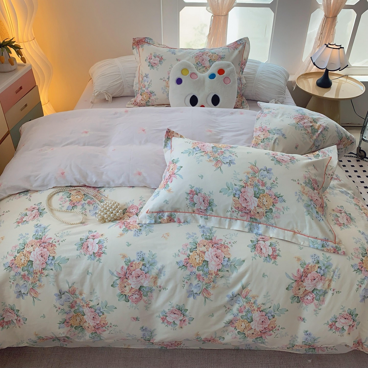 91家纺网 家纺一手货源 找家纺 莱豫家纺 2025新款全棉纯棉四件套 花语