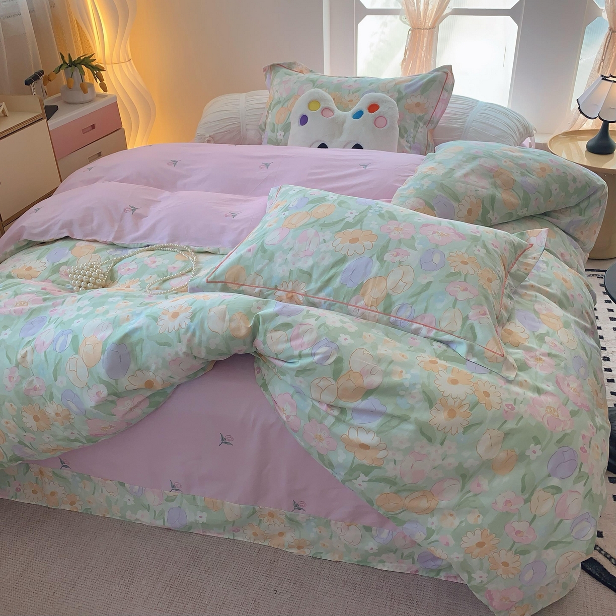 91家纺网 家纺一手货源 找家纺 莱豫家纺 2025新款全棉纯棉四件套 秘境花园