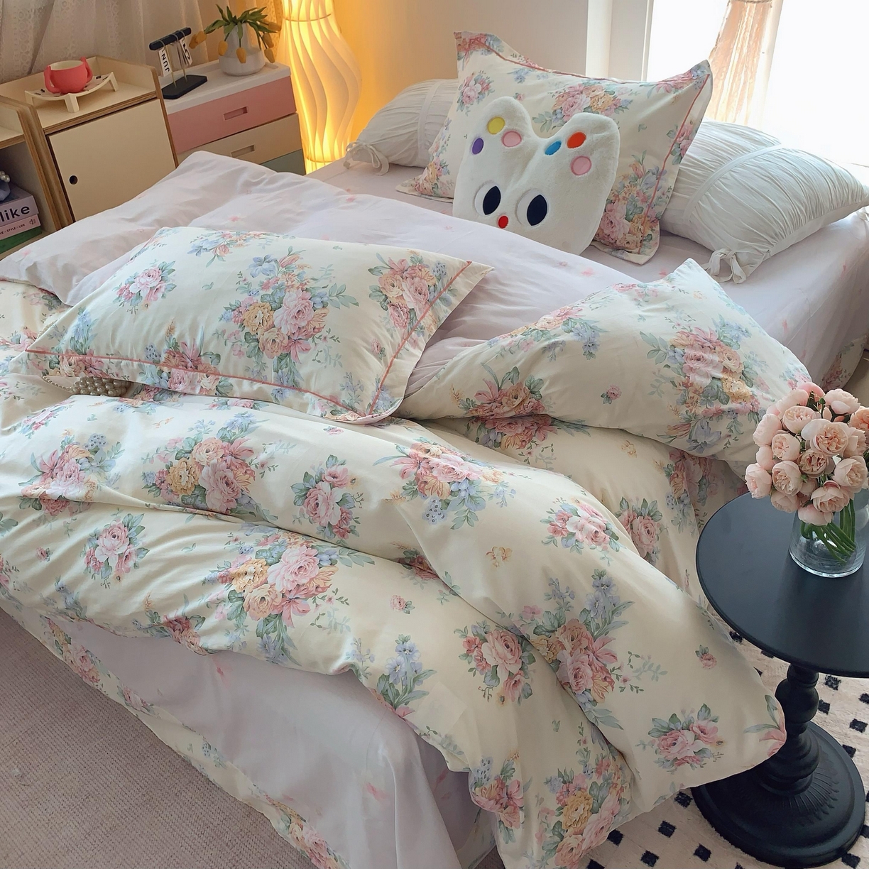 91家纺网 家纺一手货源 找家纺 莱豫家纺 2025新款全棉纯棉四件套 花语