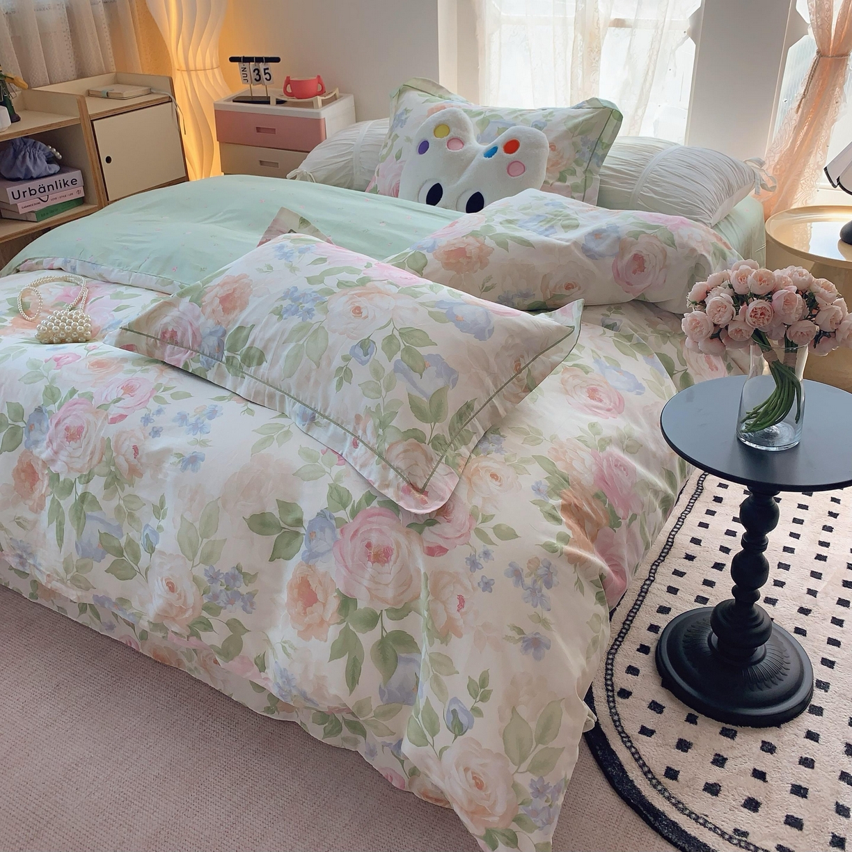 91家纺网 家纺一手货源 找家纺 莱豫家纺 2025新款全棉纯棉四件套 花香怡人