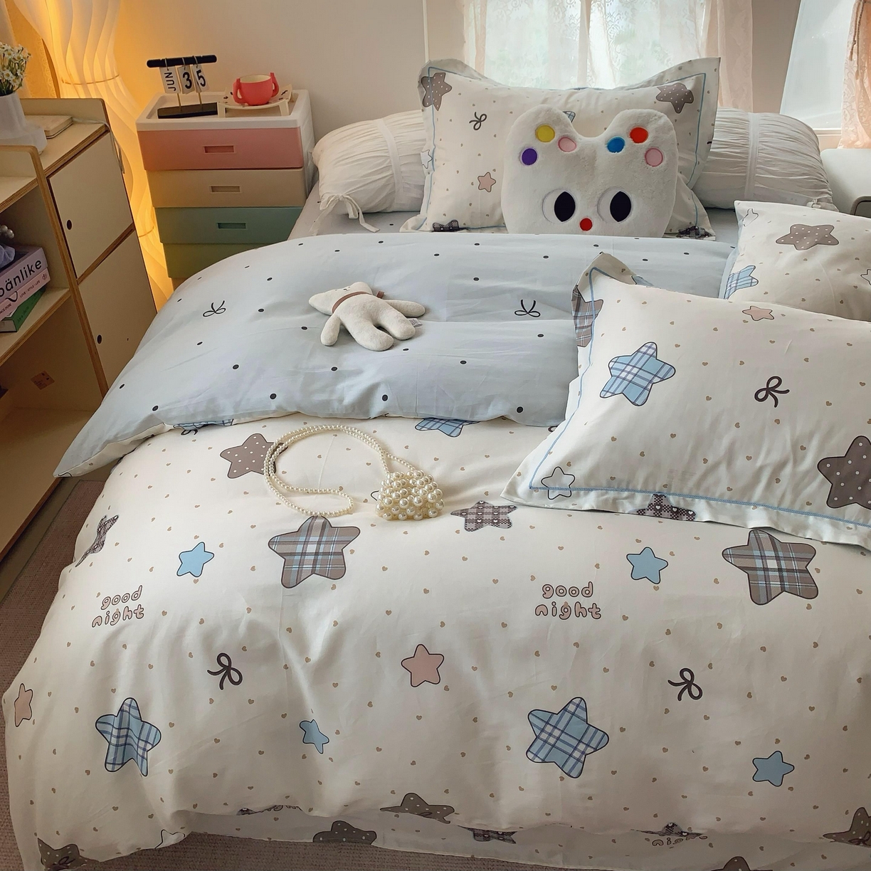 91家纺网 家纺一手货源 找家纺 莱豫家纺 2025新款全棉纯棉四件套 星语心愿